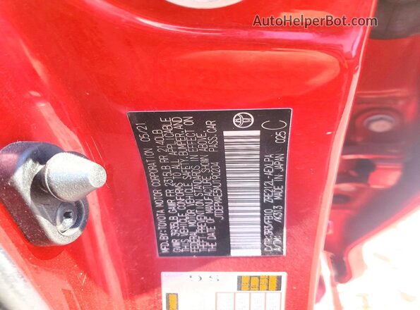 JTDEPMAE5MJ190204 2021 TOYOTA COROLLA Red Widok komory silnika