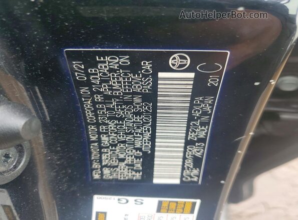 JTDEPMAE5NJ201252 2022 TOYOTA COROLLA Черный Вид подкапотного пространства