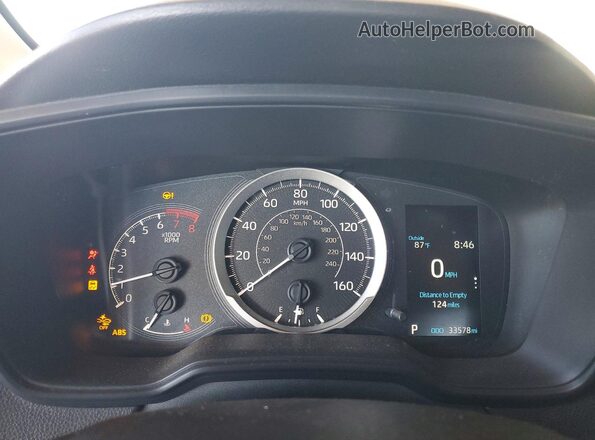 JTDEPMAE8N3022272 2022 TOYOTA COROLLA White Instrument cluster view