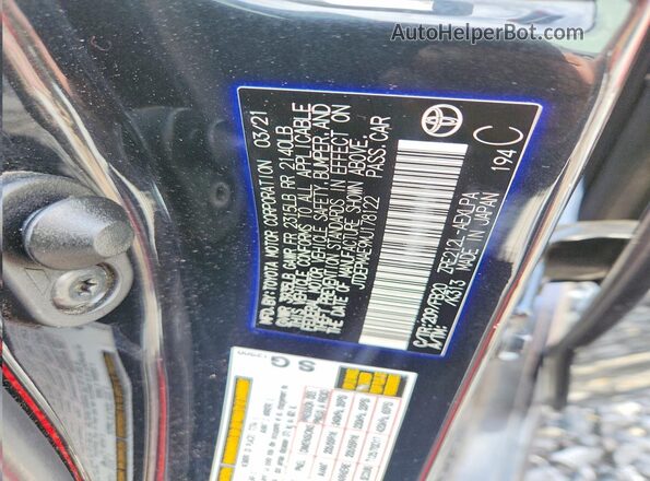 JTDEPMAE9MJ178122 2021 TOYOTA COROLLA Black Widok komory silnika