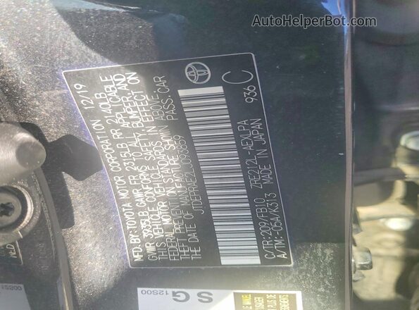 JTDEPRAE2LJ093859 2020 TOYOTA COROLLA Black Widok komory silnika