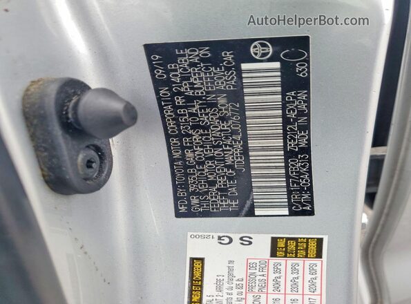 JTDEPRAE4LJ076772 2020 TOYOTA COROLLA Silver 