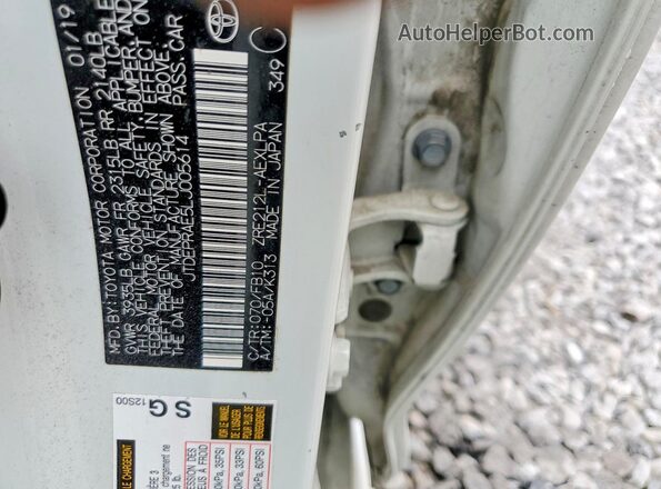 JTDEPRAE5LJ005614 2020 TOYOTA COROLLA Белый Вид подкапотного пространства