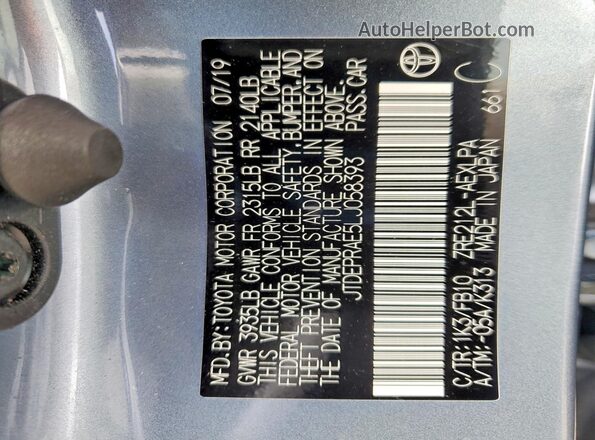JTDEPRAE5LJ058393 2020 TOYOTA COROLLA Синий Вид подкапотного пространства