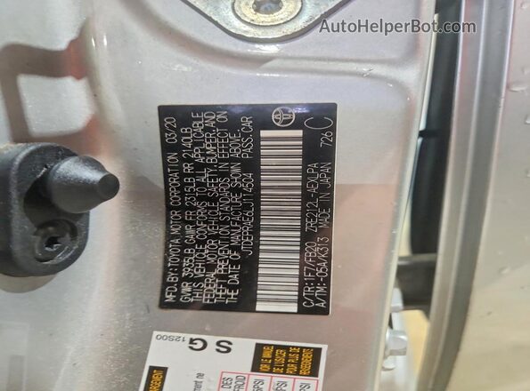 JTDEPRAE6LJ114504 2020 TOYOTA COROLLA Silver 