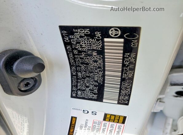 JTDEPRAE7LJ028070 2020 TOYOTA COROLLA White 