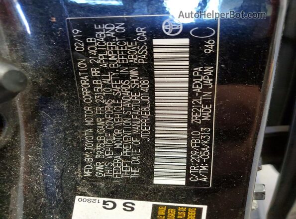 JTDEPRAE8LJ014081 2020 TOYOTA COROLLA Blue 