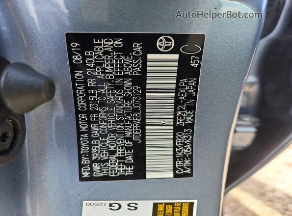 JTDEPRAE8LJ073129 2020 TOYOTA COROLLA Blue Engine compartment view