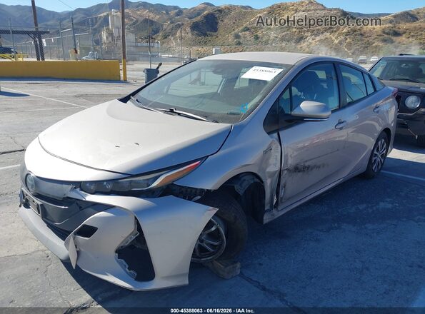 JTDKAMFP5M3164849 2021 TOYOTA PRIUS PRIME Silver წინა მარცხენა ხედი სამი მეოთხედიდან