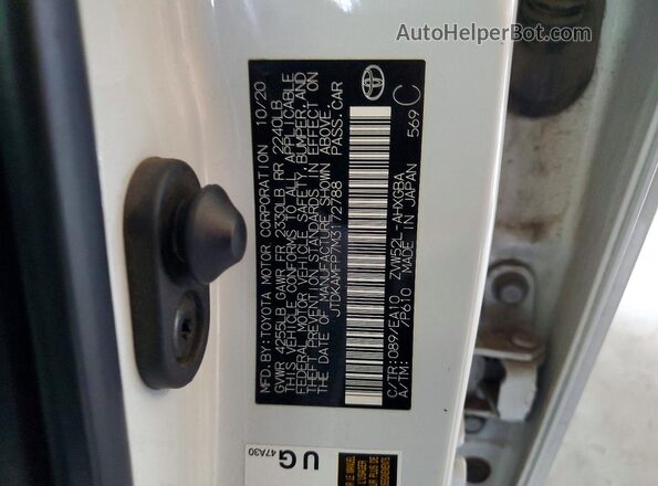JTDKAMFP7M3172788 2021 TOYOTA PRIUS White Engine compartment view