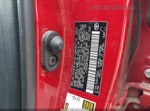 JTDKAMFP8M3186912 2021 TOYOTA PRIUS PRIME Red Vista del compartimento del motor