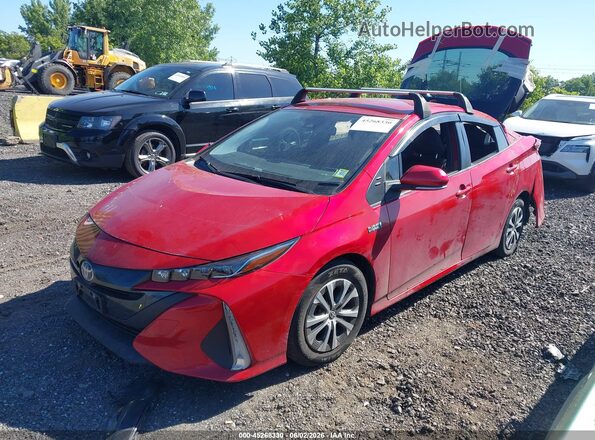 JTDKAMFPXN3222682 2022 TOYOTA PRIUS PRIME Red Առջևի ձախ երեք քառորդ տեսարան