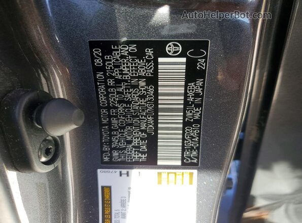 JTDKAMFU7M3130465 2021 TOYOTA PRIUS Charcoal Вид підкапотного простору