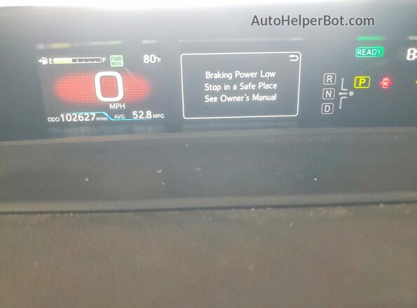 JTDKAMFUXM3132758 2021 TOYOTA PRIUS Silver Vista del cuadro de instrumentos