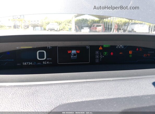 JTDKARFP0J3103255 2018 TOYOTA PRIUS PRIME Gray Вид задніх сидінь