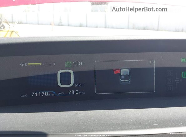 JTDKARFP1L3128295 2020 TOYOTA PRIUS PRIME Red უკანა სავარძლების ხედი
