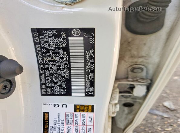 JTDKARFP2L3155599 2020 TOYOTA PRIUS White 