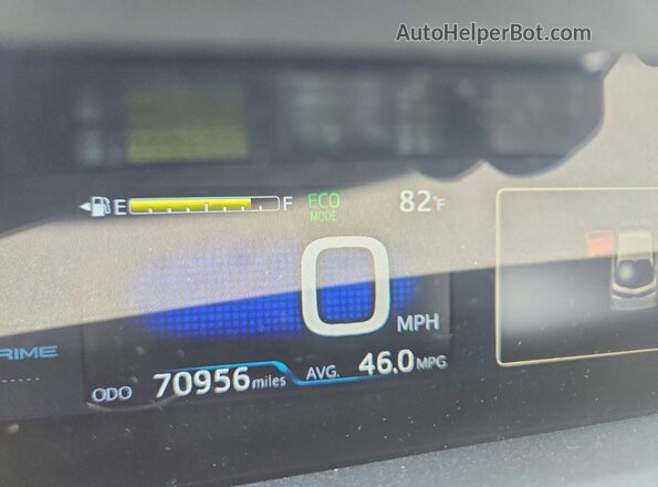 JTDKARFP3K3115384 2019 TOYOTA PRIUS Silver Vista del cuadro de instrumentos