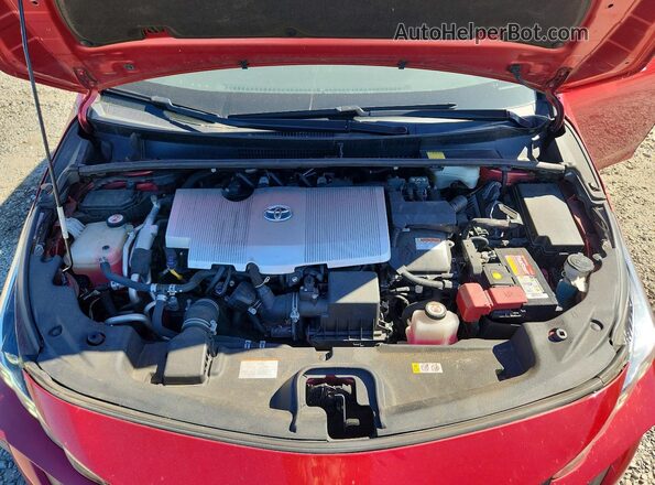 JTDKARFP4H3030286 2017 TOYOTA PRIUS Red უკანა სალონის ხედი
