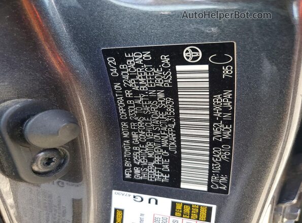 JTDKARFP4L3158939 2020 TOYOTA PRIUS Charcoal Engine compartment view