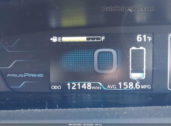 JTDKARFP5K3117587 2019 TOYOTA PRIUS PRIME Silver 