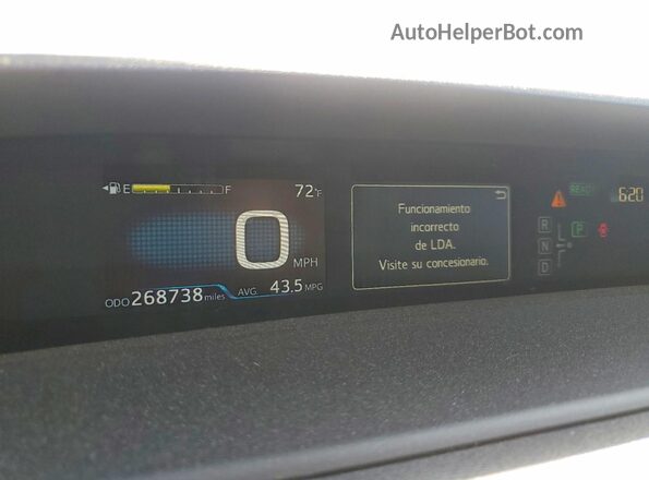 JTDKARFU0G3000352 2016 TOYOTA PRIUS Silver Vista del cuadro de instrumentos