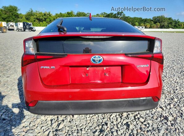 JTDKARFU0K3089879 2019 TOYOTA PRIUS Red Հետևի տեսք