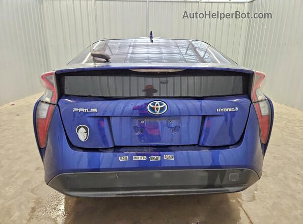 JTDKARFU2G3512646 2016 TOYOTA PRIUS Синий Вид сзади