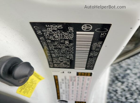 JTDKARFU2H3042796 2017 TOYOTA PRIUS Белый Вид подкапотного пространства