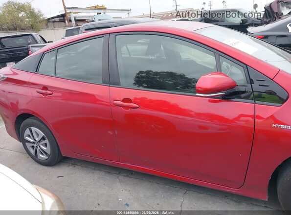 JTDKARFU2J3549316 2018 TOYOTA PRIUS Red უკანა სალონის ხედი