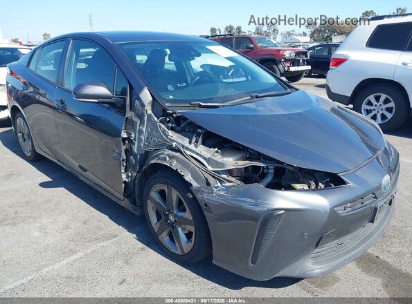 JTDKARFU2K3090712 2019 TOYOTA PRIUS Gray Widok z przodu