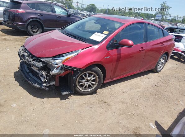 JTDKARFU3H3528047 2017 TOYOTA PRIUS Red Przód lewy