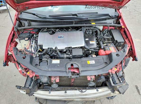 JTDKARFU3H3529862 2017 TOYOTA PRIUS Red Սալոնի հետևի տեսք