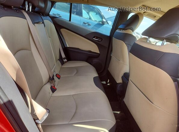 JTDKARFU7H3530951 2017 TOYOTA PRIUS Red Rear seats view