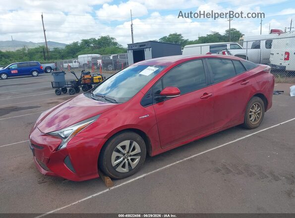 JTDKARFUXG3514032 2016 TOYOTA PRIUS Red Առջևի ձախ երեք քառորդ տեսարան