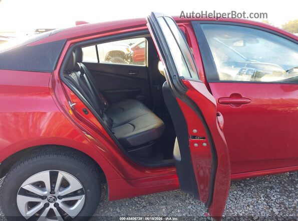 JTDKARFUXG3524625 2016 TOYOTA PRIUS Red VIN კოდის სტიკერის ხედი