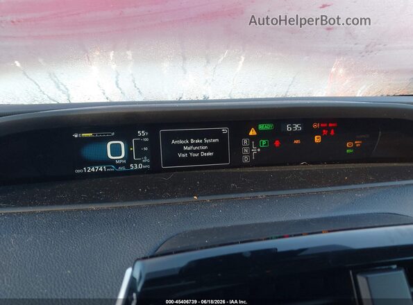 JTDKARFUXG3524625 2016 TOYOTA PRIUS Red უკანა სავარძლების ხედი