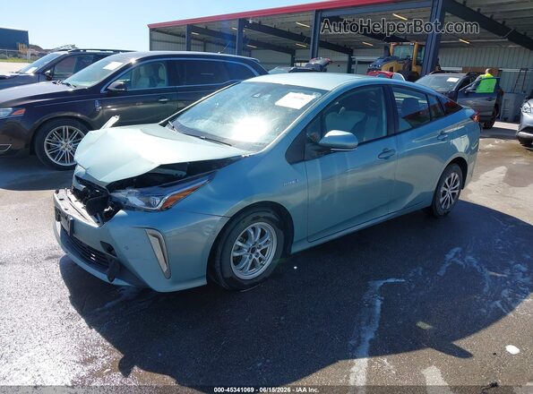 JTDL9MFU2M3024308 2021 TOYOTA PRIUS Teal Vista tres cuartos delantera izquierda