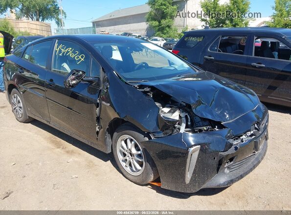 JTDL9RFU1K3012130 2019 TOYOTA PRIUS Black Widok z przodu