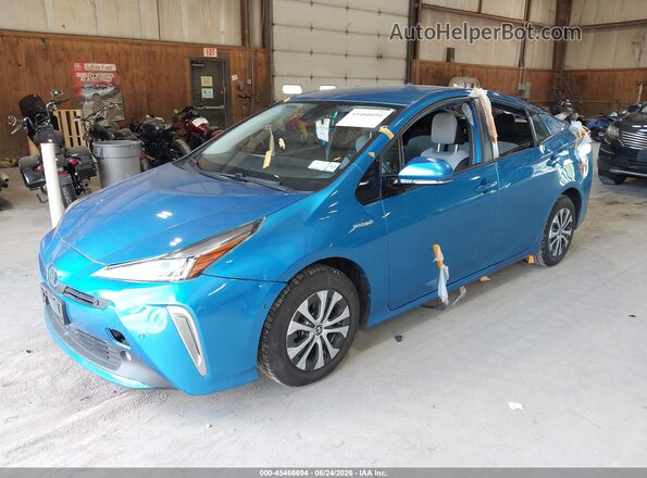 JTDL9RFU8K3009712 2019 TOYOTA PRIUS Blue Առջևի ձախ երեք քառորդ տեսարան