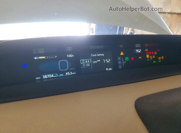 JTDL9RFU9K3002610 2019 TOYOTA PRIUS White Vista del cuadro de instrumentos