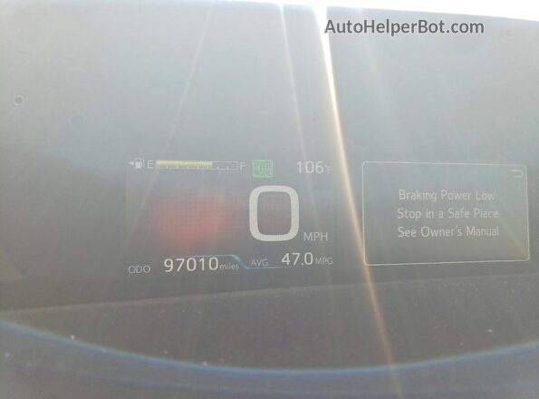 JTDL9RFU9L3013432 2020 TOYOTA PRIUS Red Instrument cluster view