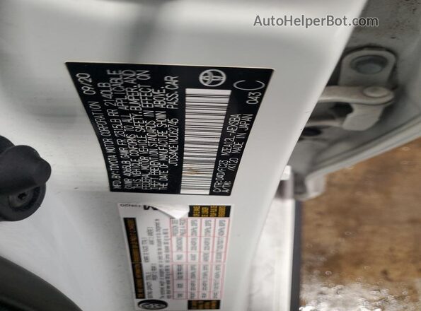 JTDS4MCE1MJ062745 2021 TOYOTA COROLLA White Vista del compartimento del motor