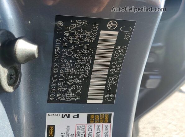 JTDS4MCE2MJ069123 2021 TOYOTA COROLLA Gray ძრავის განყოფილების ხედი