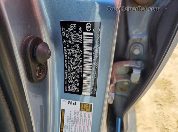 JTDS4MCE5MJ075031 2021 TOYOTA COROLLA Silver ძრავის განყოფილების ხედი