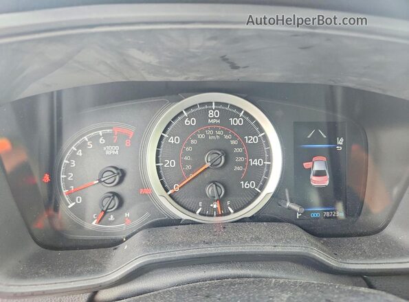 JTDS4MCE7MJ078593 2021 TOYOTA COROLLA Blue Instrument cluster view