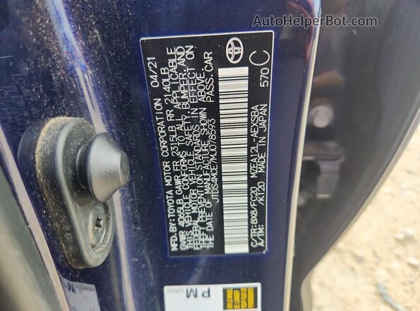 JTDS4MCE7MJ078593 2021 TOYOTA COROLLA Blue Engine compartment view