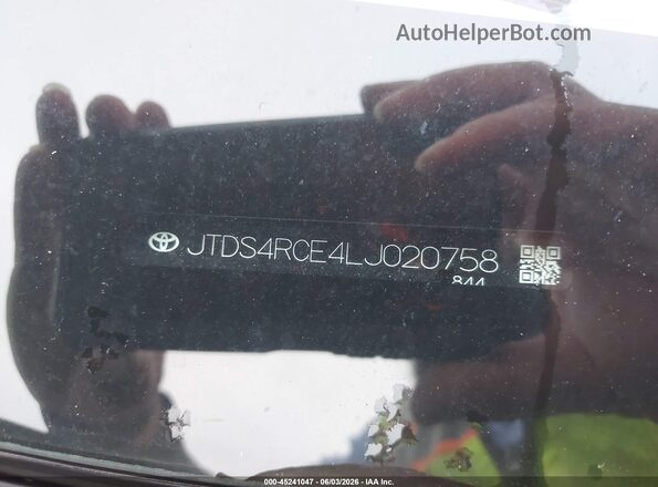 JTDS4RCE4LJ020758 2020 TOYOTA COROLLA Blue 