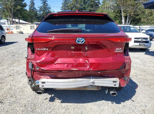 JTEAAAAH1NJ101752 2022 TOYOTA VENZA Burgundy Vista trasera