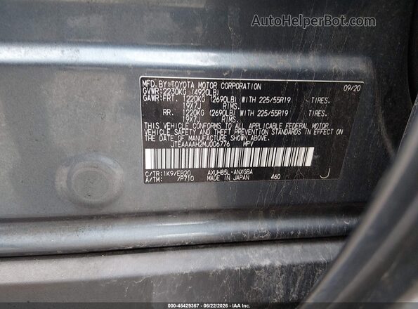 JTEAAAAH2MJ006776 2021 TOYOTA VENZA Blue Вид підкапотного простору